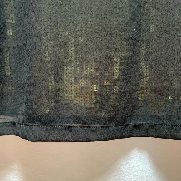 Ted Baker Black Gold Sequin Crew Neck Top 3 - Picture 5 of 6